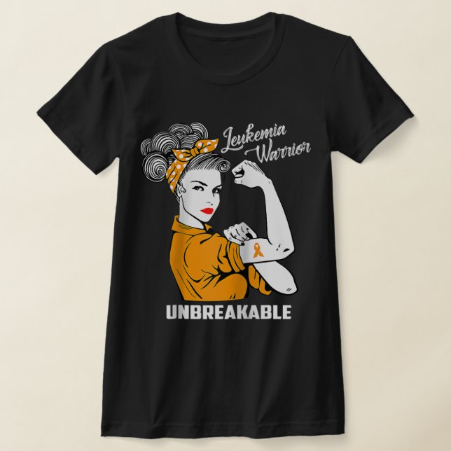 T-shirt Leucémie Guerrier Indestructible Conscience Don Te (Poser)