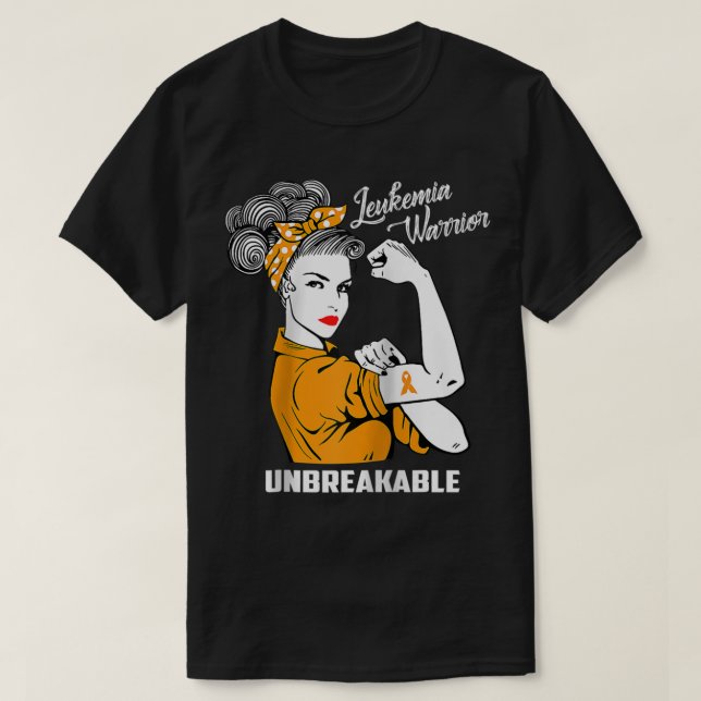 T-shirt Leucémie Guerrier Indestructible Conscience Don Te (Design devant)