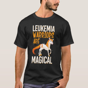 T-shirt Leucémie guerrier Magique Unicorne Orange Ruban He