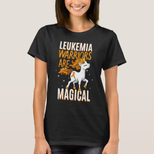 T-shirt Leucémie guerrier Magique Unicorne Orange Ruban He
