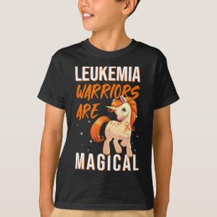 T-shirt Leucémie guerrier Magique Unicorne Orange Ruban He