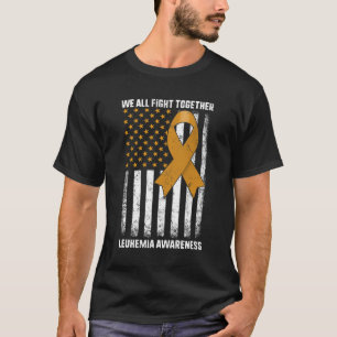 T-shirt Leucémie Sensibilisation Orange Ruban Usa Drapeau