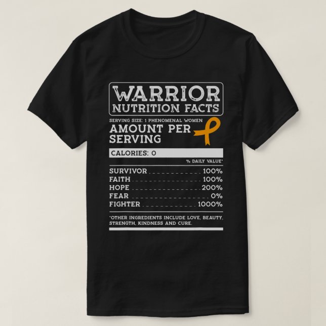 T-shirt Leucémie Survivor Guerrier Valeur nutritive Leucém (Design devant)