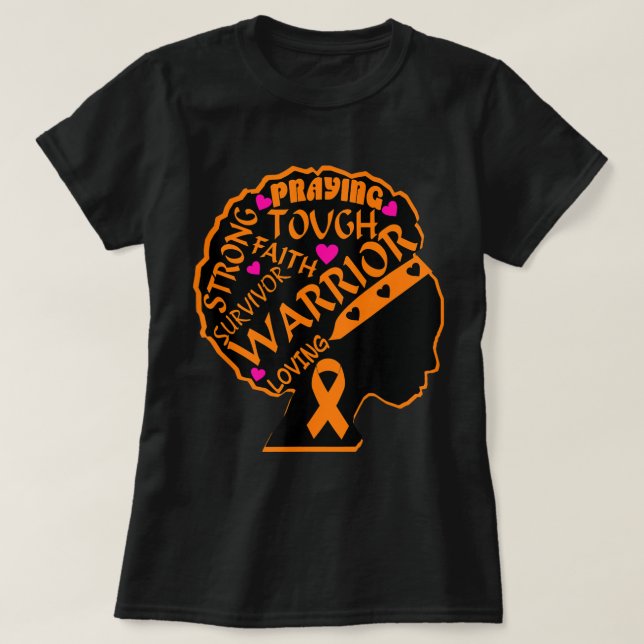 T-shirt Leukemia Awareness African American Women Black Mo (Design devant)