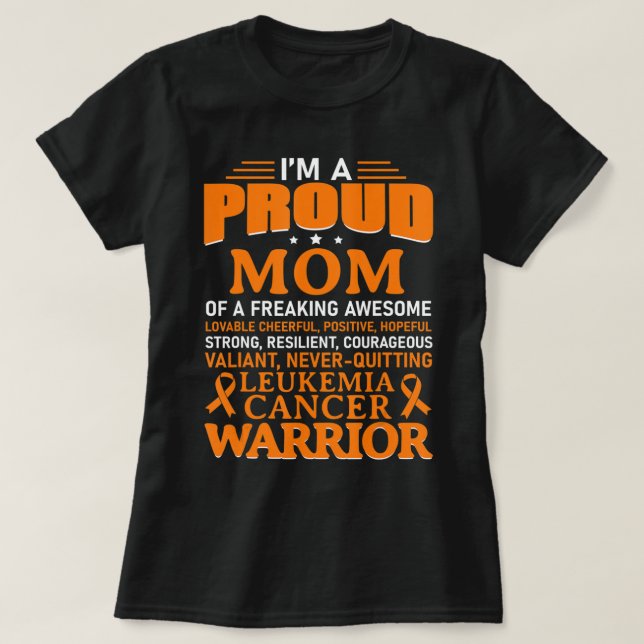 T-shirt Leukemia Cancer Awareness Survivor Orange Ribbon M (Design devant)