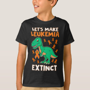 T-shirt Leukemia Dinosaur Orange Ribbon Hématologue Repti