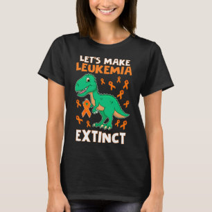 T-shirt Leukemia Dinosaur Orange Ribbon Hématologue Repti