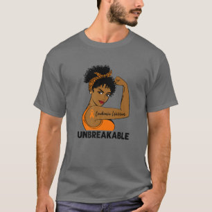 T-shirt Leukemia Warrior Strong Black Women Unbreakable Aw