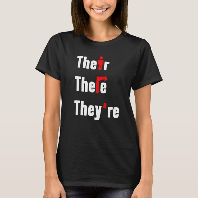 T-shirt Leur Là Ils sont professeur d'anglais Explication  (Devant)