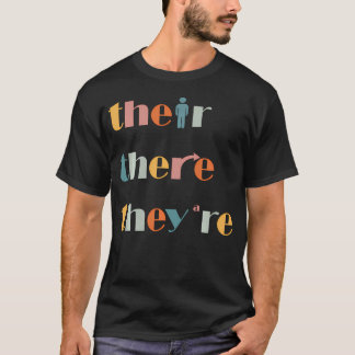 T-shirt Leur Là Ils Sont Professeur d'Anglais Grammaire