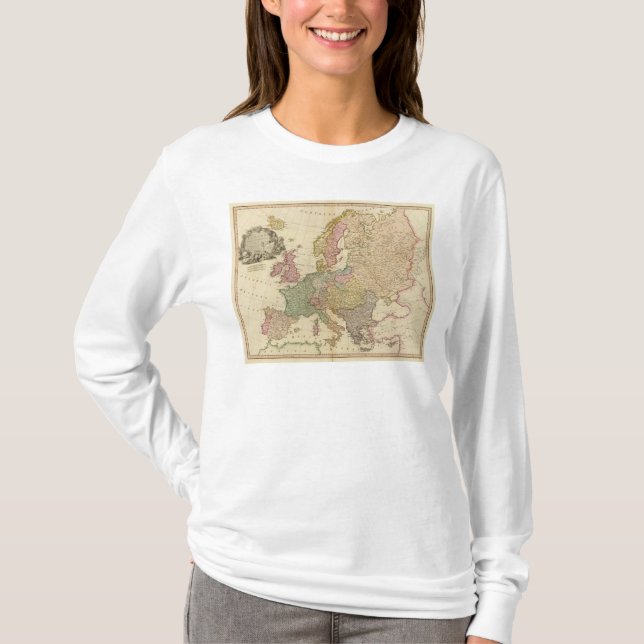 T-shirt L'Europe a illustré la carte (Devant)