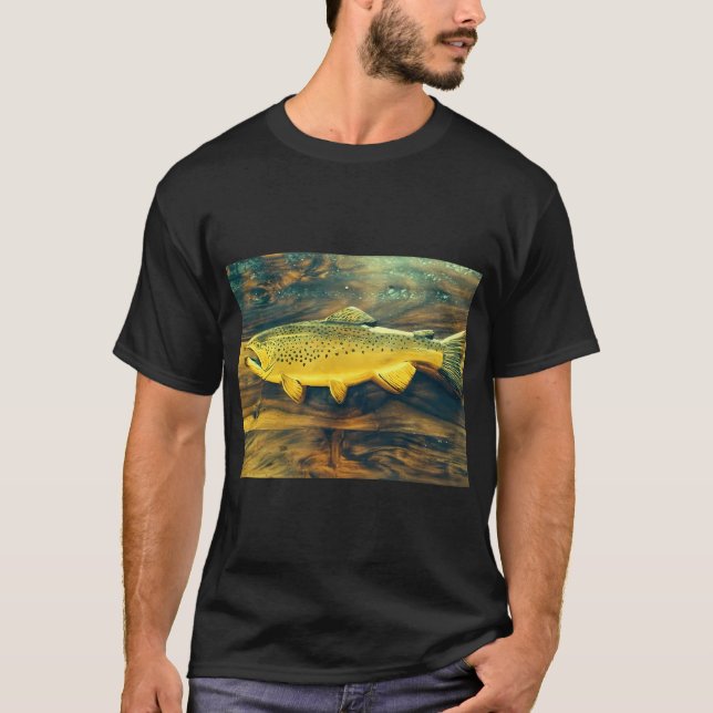 T-shirt Leurrage de truite brune (Devant)
