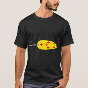 T-shirt Leurre de pêche jaune et rouge