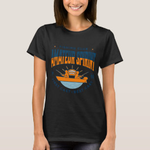 T-shirt Leurre de pêche silhouette autocollant drapeau amé