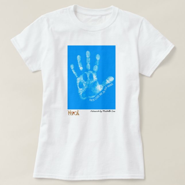 T-shirt "Leurs vies sont dans des nos mains" par Michelle (Design devant)