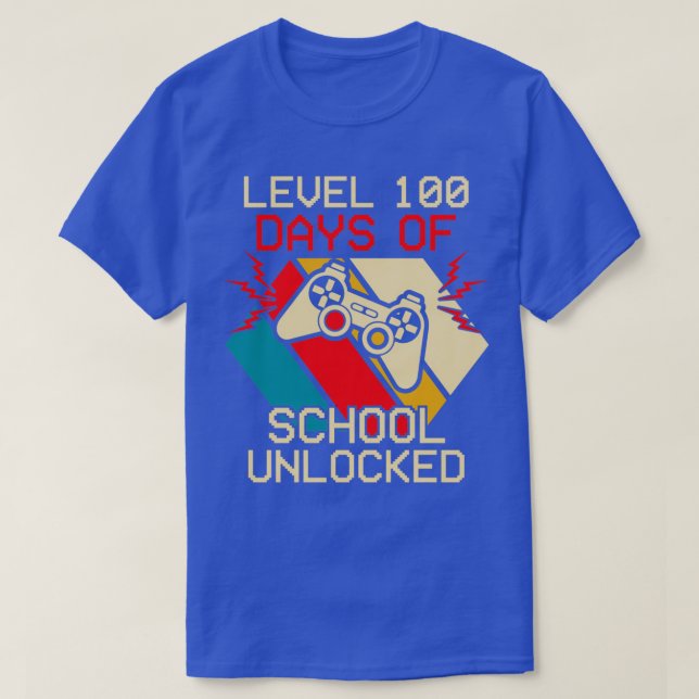 T-shirt Level 100 Days of School Unlocked 8 (Design devant)