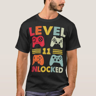 T-shirt Level 11 Unlocked Funny Video Gamer 11th Birthday