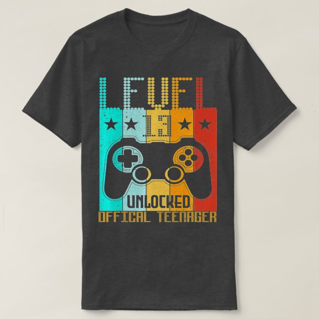 T-shirt Level 13 Unlocked  13th Video  Birthday Gift  (64) (Design devant)