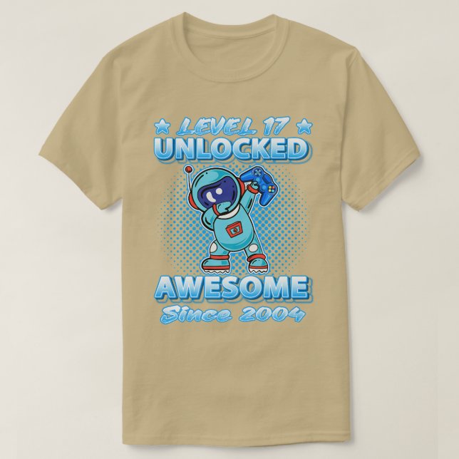 T-shirt Level 17 Awesome Since 2004 Dabbing Astro (Design devant)