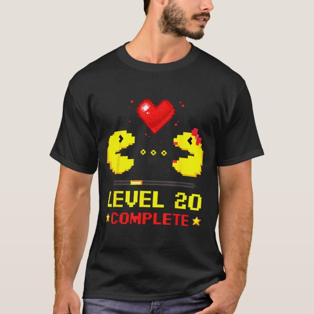 T-shirt Level 20 Complete Gamers 20th Wedding Anniversary  (Devant)