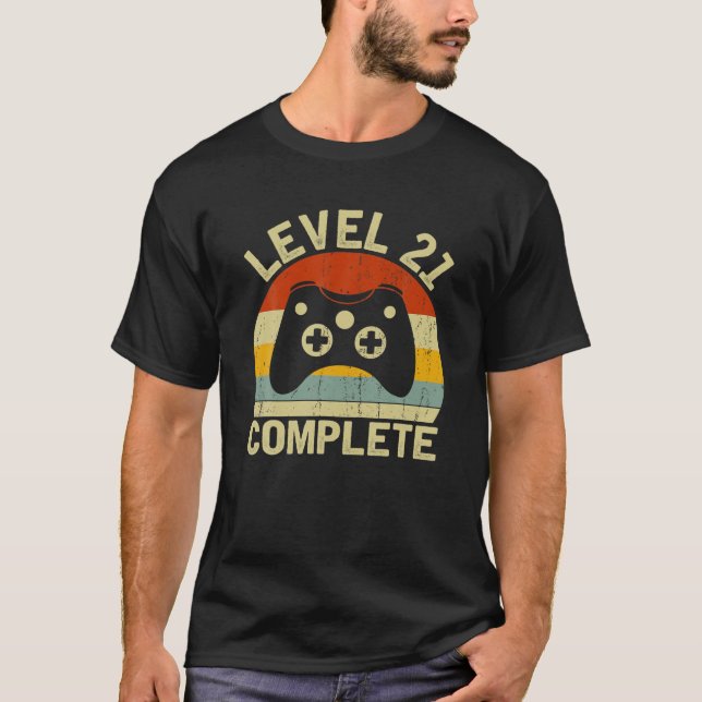 T-shirt Level 21 Complete Funny Couple Retro Style 21St An (Devant)
