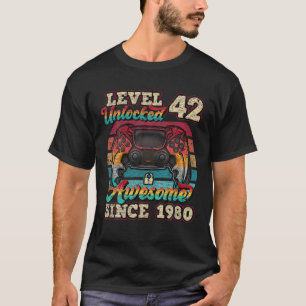 T-shirt Level 42 Unlocked Awesome Since 1980 42Nd Birthday