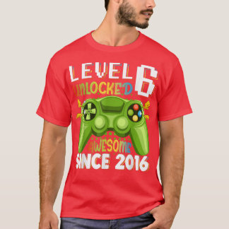 T-shirt Level 6 Awesome 2016 Video Game 6th Birth