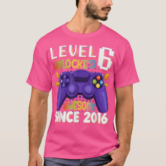 T-shirt Level 6 Awesome 2016 Video Game 6th Birth