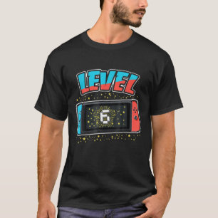 T-shirt Level 6 Birthday Boy 6 Years Old Video Games Gift