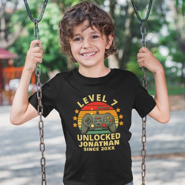 T-shirt Level 7 Unlocked Gamer Boy Birthday 7 (Créateur téléchargé)