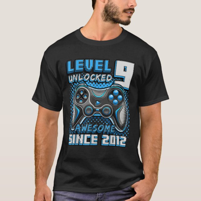T-shirt Level 9 Awesome 2012 Video Game 9th Birth (Devant)