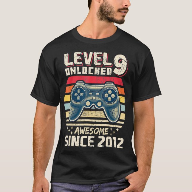 T-shirt Level 9 Awesome 2012 Video Game 9th Birth (Devant)