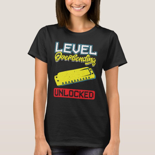 T-shirt Level Overbending Unlocked Harmonica Player (Devant)