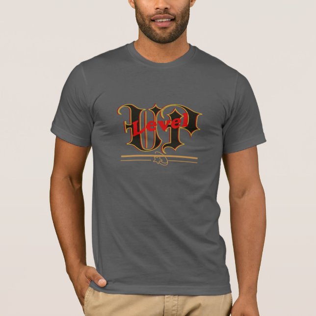 T-shirt Level Up Love – Gothic Typography Design (Devant)