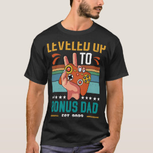 T-shirt Leveled jusqu'à Bonus Papa 2023 New Stepdad Gamer