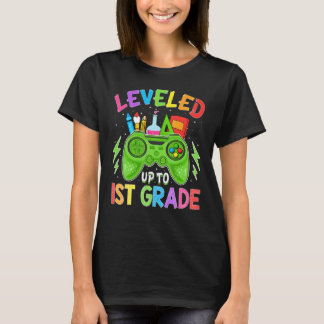 T-shirt Leveled Up To 1st Grade Gamer Back To School Stude