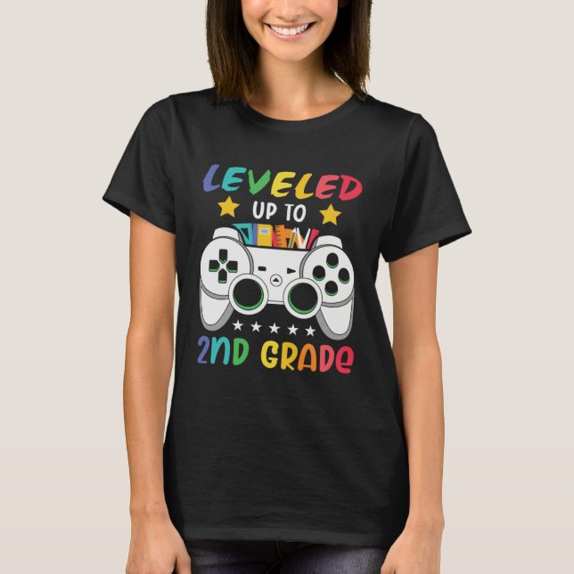 T-shirt Leveled Up To 2nd Grade  Gaming 1st Grade Graduati (Devant)