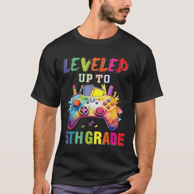 T-shirt Leveled Up To 5th Grade Fifth Grade Back To School (Devant)
