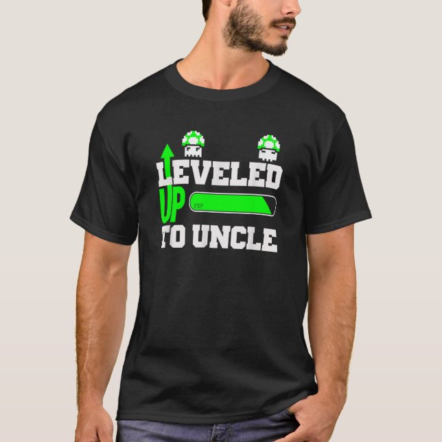 T-shirt Leveled Up To Uncle New Uncle Retro Grunge Gamer  (Devant)