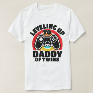 T-shirt Leveling Jusqu'À Papa De Jeu Twins Gamer Papa