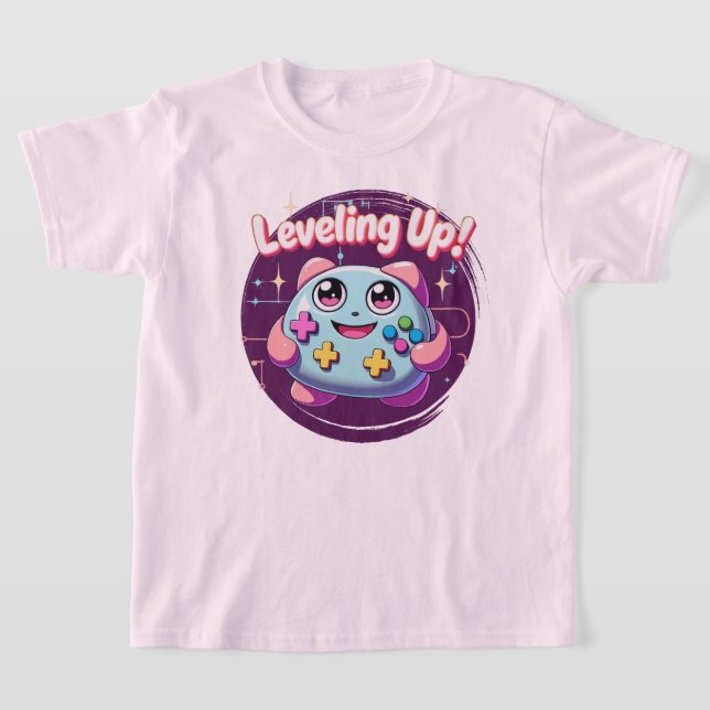 T-shirt Leveling Up ! Contrôleur de jeu Kawaii Tee (Poser)