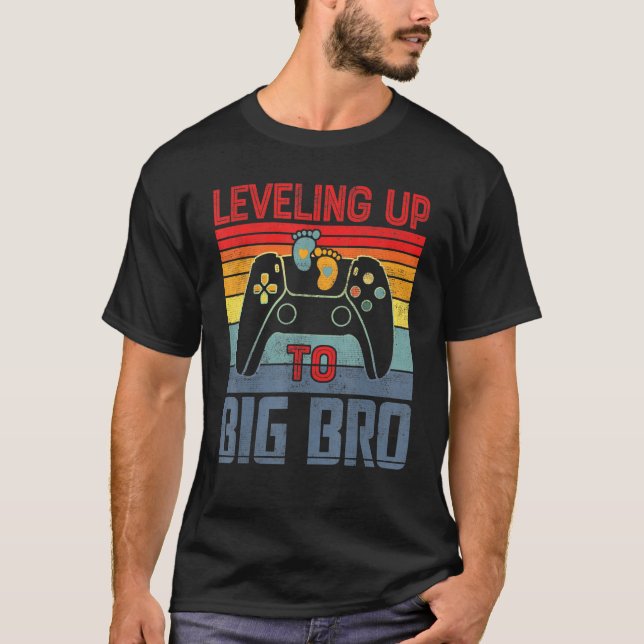 T-shirt Leveling Up To Big Bro Promoted To Big Brother Gam (Devant)
