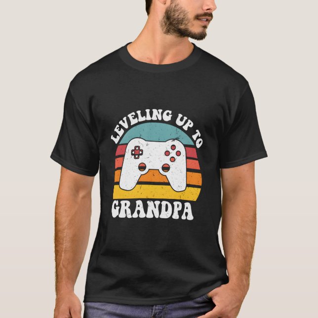 T-shirt Leveling Up To Grandpa Grandpa (Devant)