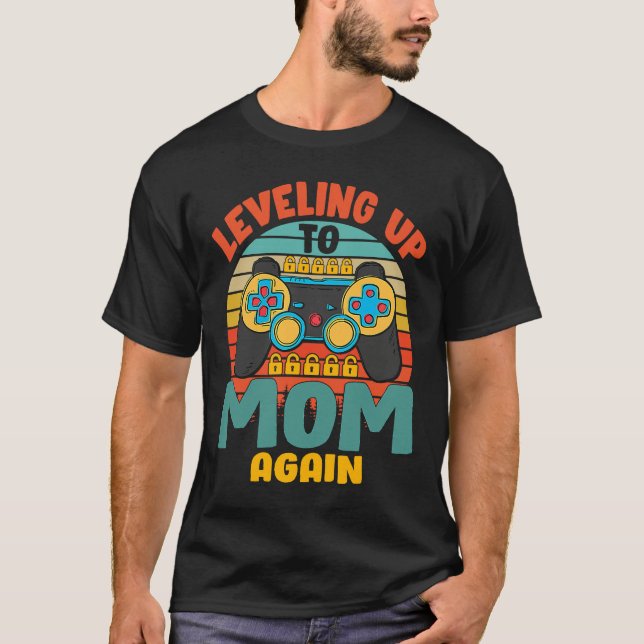 T-shirt Leveling Up To Mom Again Pregnancy Announcement (Devant)