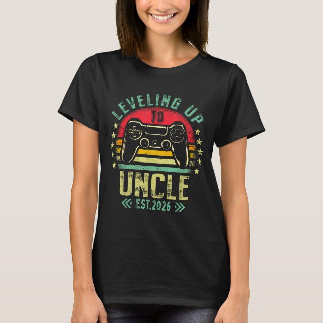 T-shirt Leveling Up To Uncle 2026 Funny Gamer Soon To Be U (Devant)