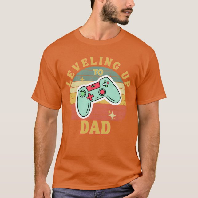 T-shirt Leveling Upo Dad Funny Gaming Gamer Dad retro vint (Devant)