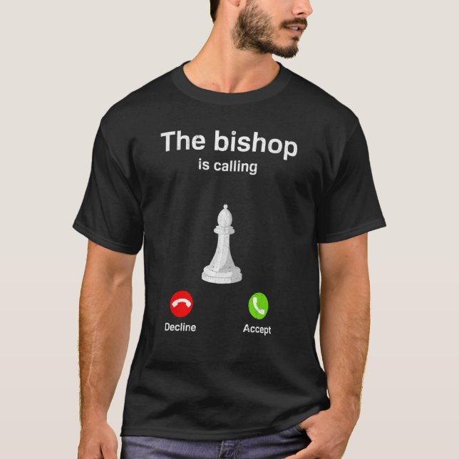 T-shirt L'Évêque Appelle Chess Checkmate Gambit Queen (Devant)