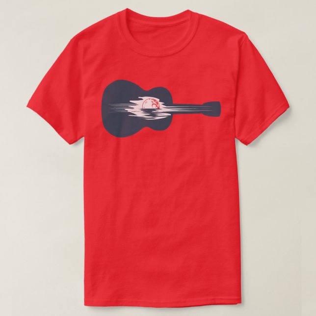 T-shirt Lever de lune sur la guitare838 (Design devant)