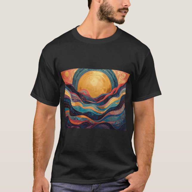 T-shirt Lever de soleil Art déco (Devant)