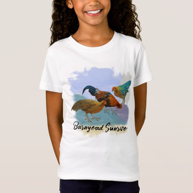 T-Shirt Lever de soleil dans la cour de ferme - Violets Bl (Devant)